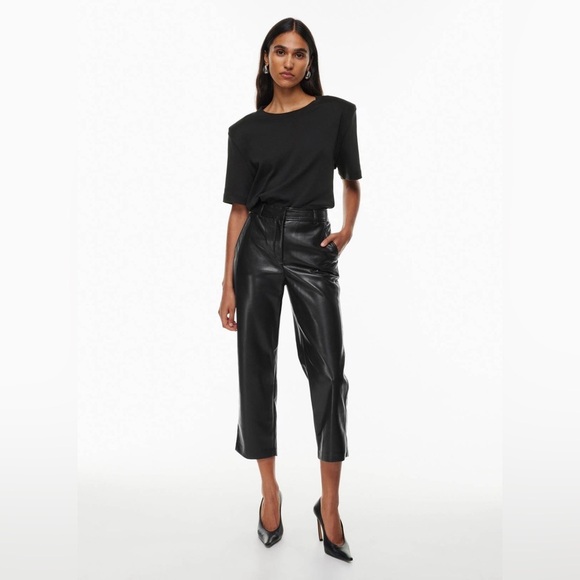 Babaton Command Cropped Pants Vegan Leather - Picture 1 of 8
